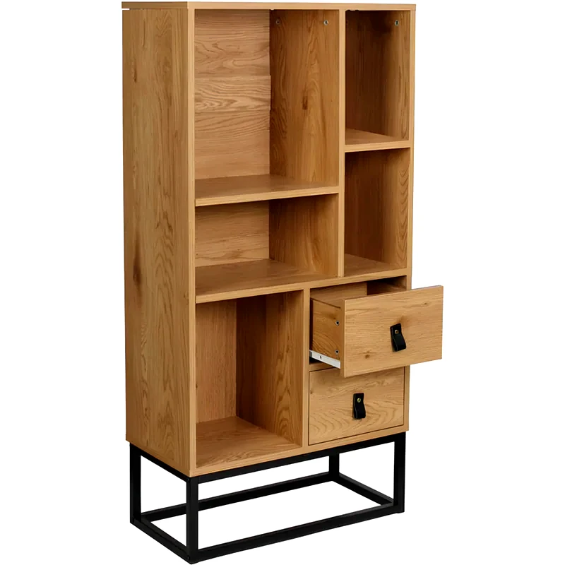ARIA TRADE Βιβλιοθήκη Με Συρτάρια Home Deco Factory από MDF 60x29x120cm - Καφέ/Μαύρη