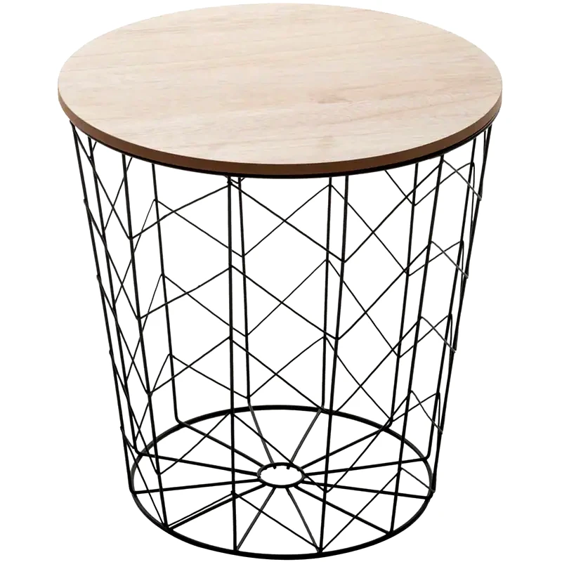 ARIA TRADE Τραπεζάκι Σαλονιού Aria Trade από Ξύλο 39.5x41x38 cm - Καφέ/Μαύρο