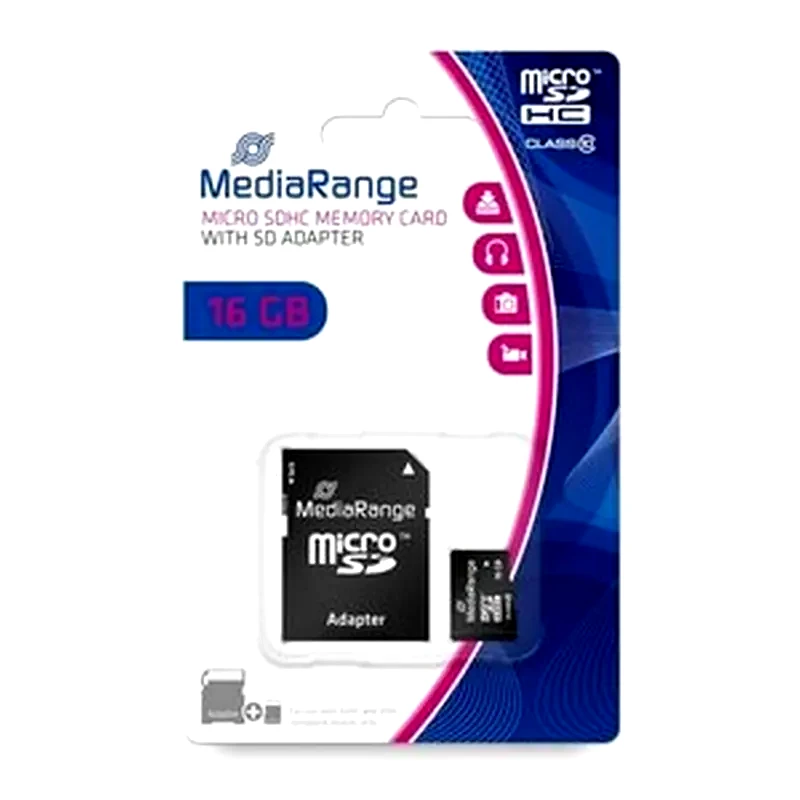 MEDIARANGE MediaRange MR958 microSDHC 16GB Class 10 A1 High Speed με αντάπτορα