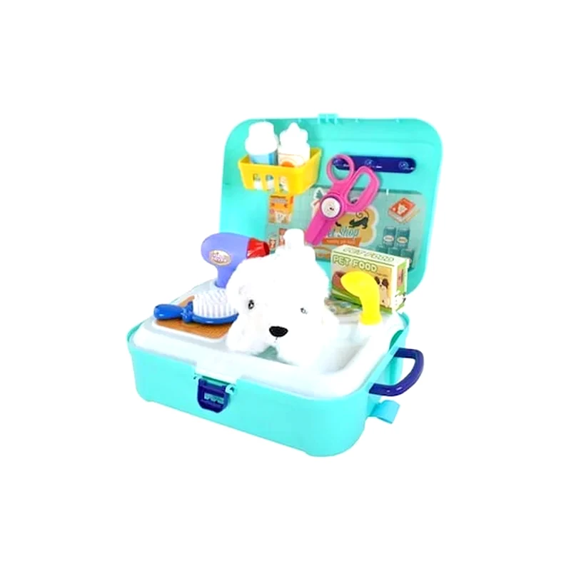 ARIA TRADE Παιδικό Παιχνίδι Βαλιτσάκι Σακίδιο Περιποίηση Σκύλου Με Αξεσουάρ, 20x8x27 Cm