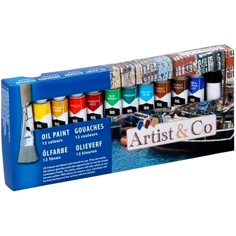 ARTIST&amp;CO Λαδομποφιες Oil Paint 12pcs 12ml Artist And Co | Ca. 220g | Ca. 22x2x10cm | Cbw No S
