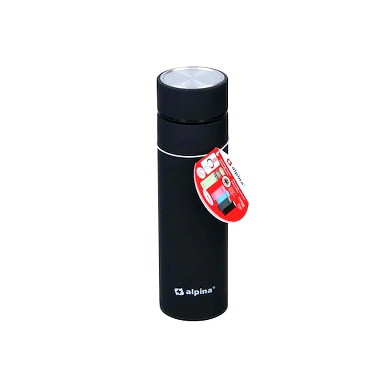 ALPINA Θερμός 400ml Κενού Αέρα Για Καφέ Και Ροφήματα, Alpina Switzerland Vacuum Flask Μαύρο