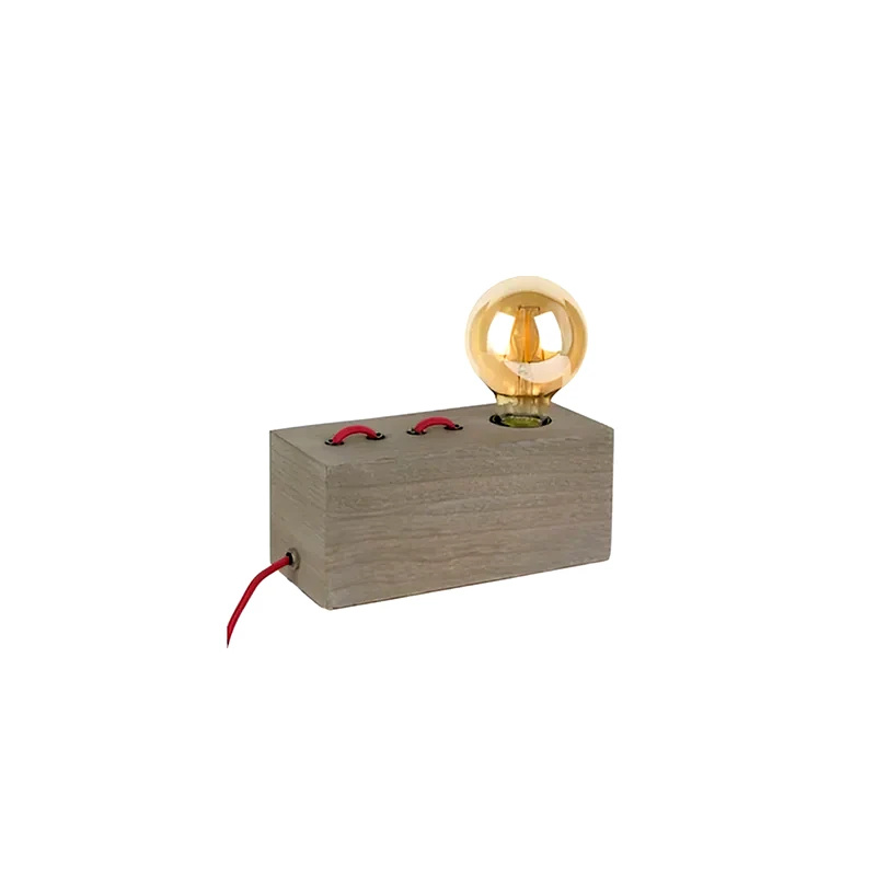 ARIA TRADE Διακοσμητικό Φωτιστικό Aria Trade Ξύλινο 20x9x9 cm - Γκρι