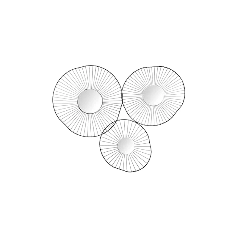 ARIA TRADE Σετ Διακοσμητικοί Καθρέφτες Τοίχου Aria Trade Μεταλλικοί 3 Τμχ 65x4x50 cm - Μαύρο