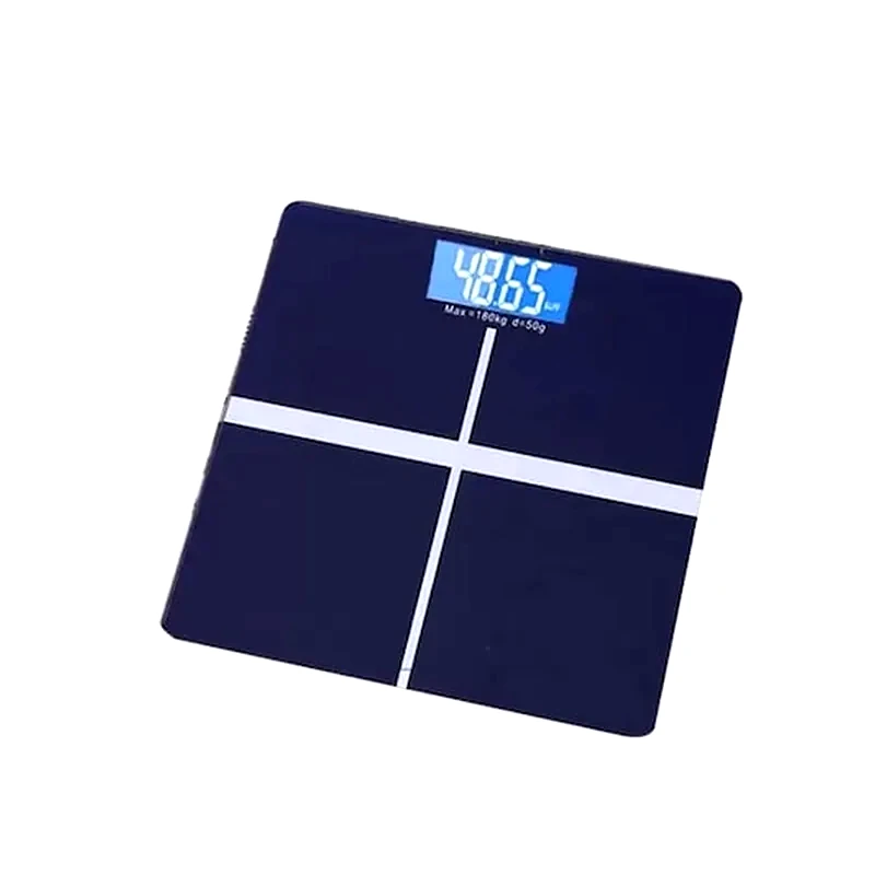 ARIA TRADE Γυάλινη Ψηφιακή Ζυγαριά Μπάνιου Έως 180kg Σε Μπλε Χρώμα, 26x26 Cm