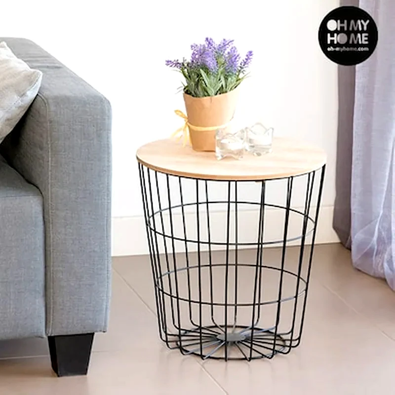 ARIA TRADE Τραπεζάκι Σαλονιού CB από Μέταλλο 39x43cm - Καφέ