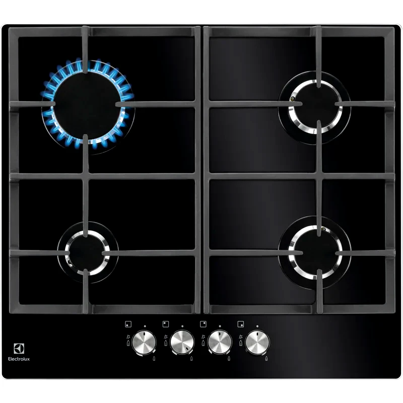 ELECTROLUX ELECTROLUX KGG6426K Gas on Glass 59 cm Μαύρο Εστία Αερίου Αυτόνομη