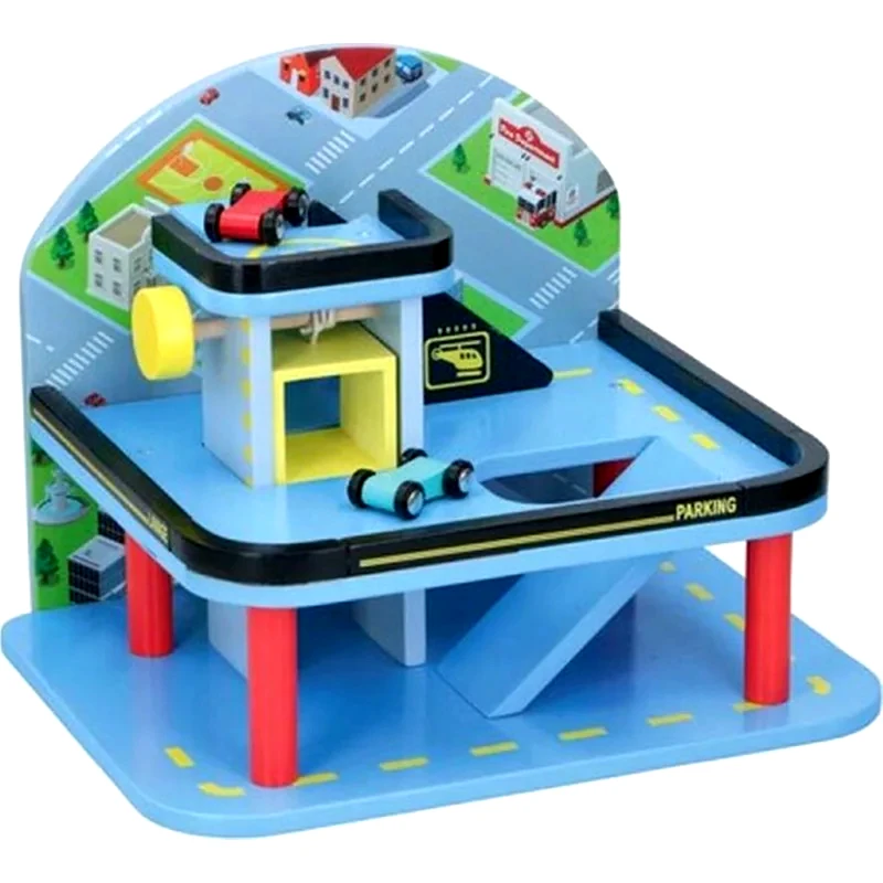MARIONETTE WOODEN TOYS Παιδικό Παιχνίδι Marionette Wooden Toys Γκαράζ Ξύλινο Αυτοκινήτων Με 2 Επίπεδα - 32x23.3x22.5 cm