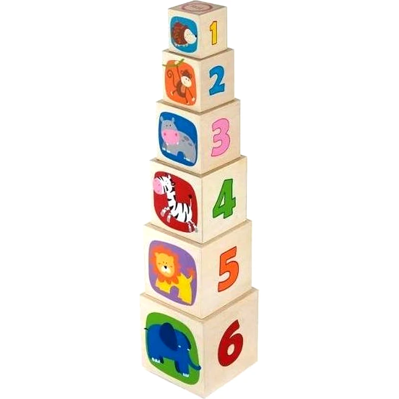 ARIA TRADE Σετ Ξύλινοι Κύβοι Aria Trade Εκπαιδευτικό Παιχνίδι Με Διάφορα Σχέδια - 6 Τμχ