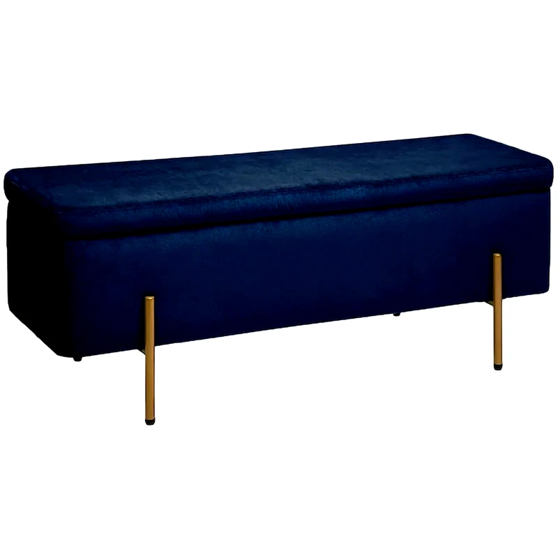 SPITISHOP Ταμπουρέ Spitishop A-s Edi Blue 179021c 115x43x46cm - Μπλε
