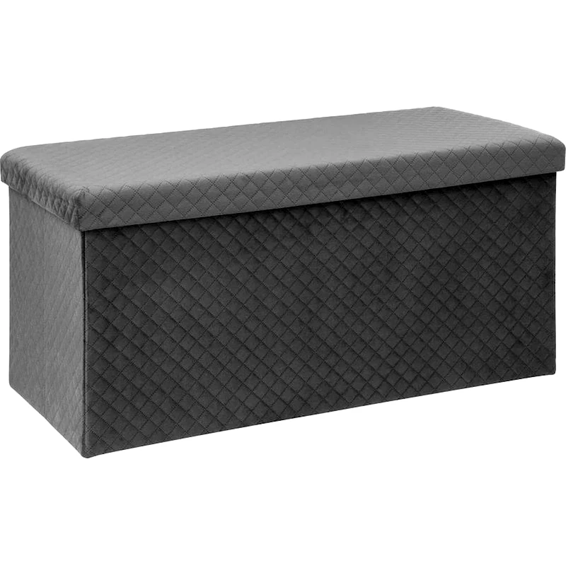 SPITISHOP Ταμπουρέ Spitishop A-s Grey Velvet 181355e 76x38x38cm - Γκρι