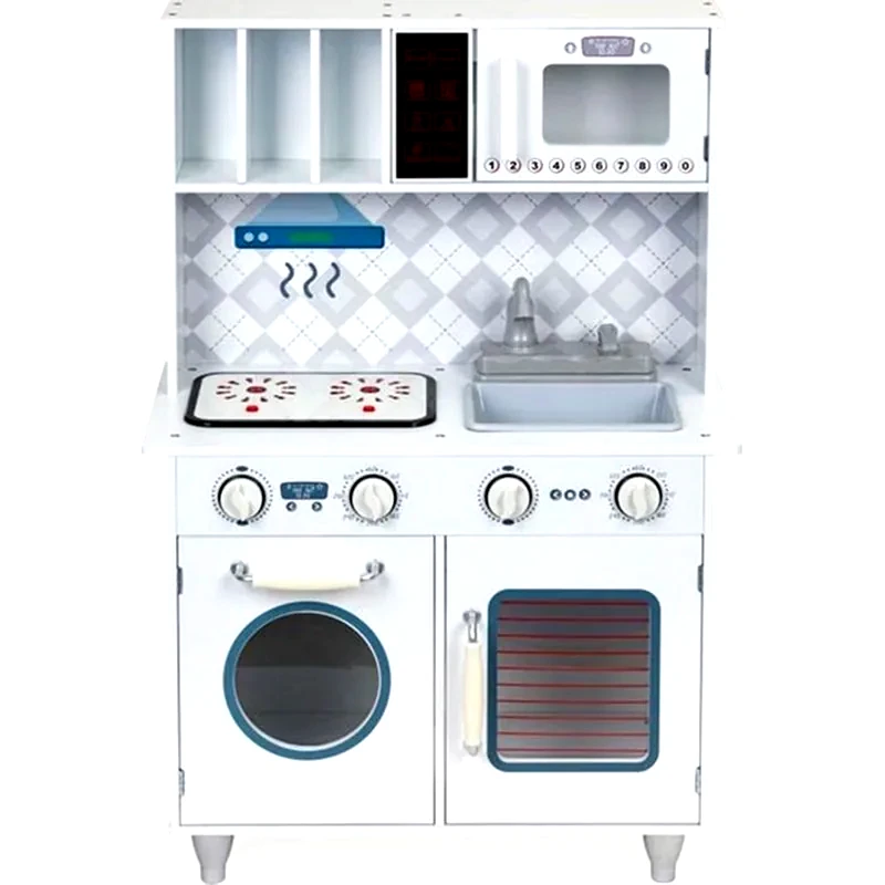 ECOTOYS Ξύλινη Παιδική Ecotoys Plk545 Κουζίνα Με Led Φωτισμό Ήχο - 57.5x29.5x85 cm