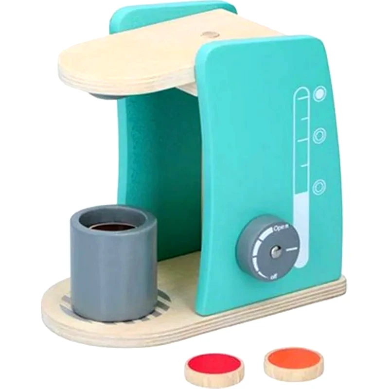 ARIA TRADE Ξύλινο Παιδικό Aria Trade Εσπρεσσιέρα Με Κάψουλες Καφέ - 16.4x9.3x16 cm