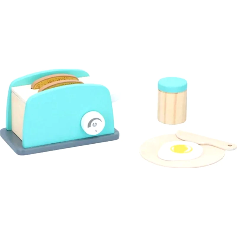 ARIA TRADE Σετ Παιδική Ξύλινη Aria Trade Τοστιέρα 7 Τμχ - 9.5x9.5x16.5 cm