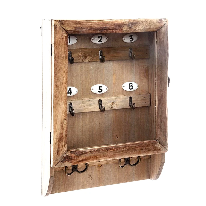 SPITISHOP Κλειδοθήκη Τοίχου Spitishop Ξύλινη 27x9x38 cm - Καφέ