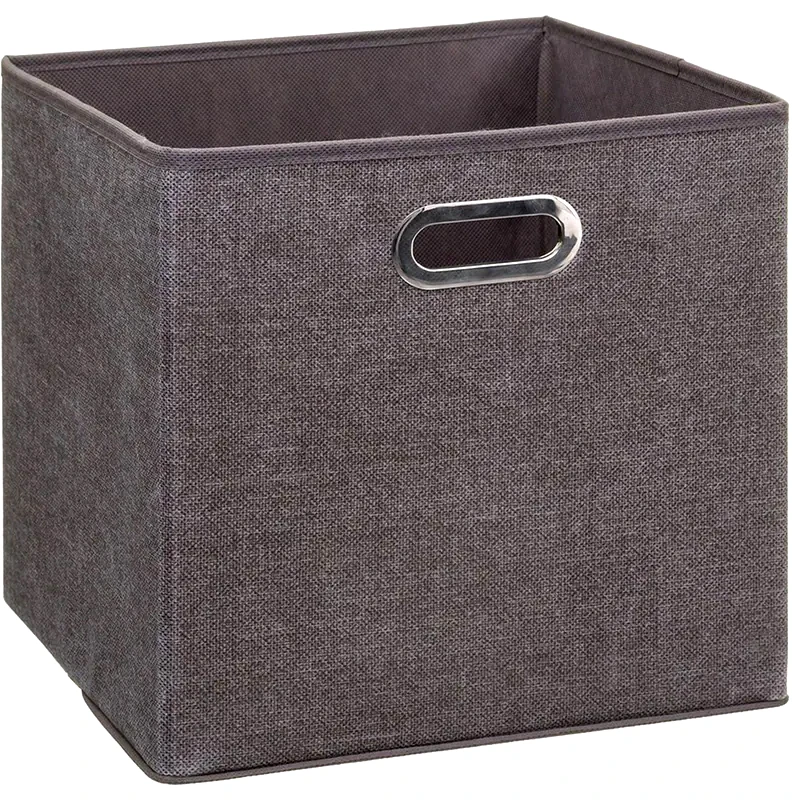 SPITISHOP Κουτί Αποθήκευσης F-V 138885h Υφασμάτινο 31x31cm - Καφέ