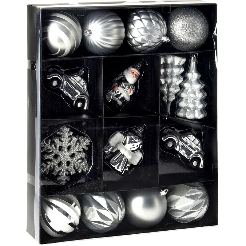 Σετ Χριστουγεννιάτικα Στολίδια Spitishop K-m Silver Can223110 Πλαστικό 20 Τμχ - Μπάλα