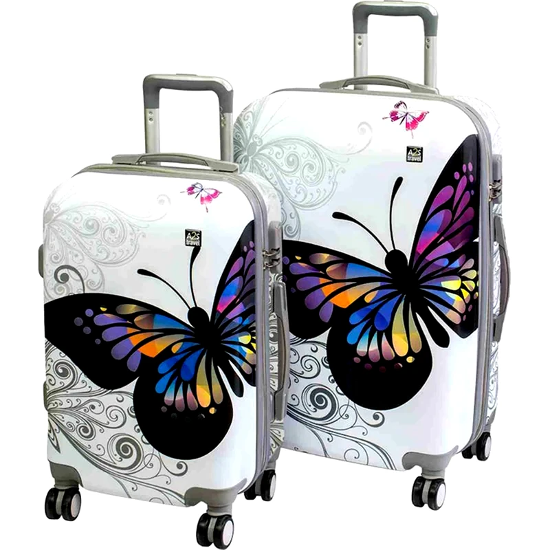 A2S Σετ Βαλίτσες A2s 2 τμχ White Butterfly