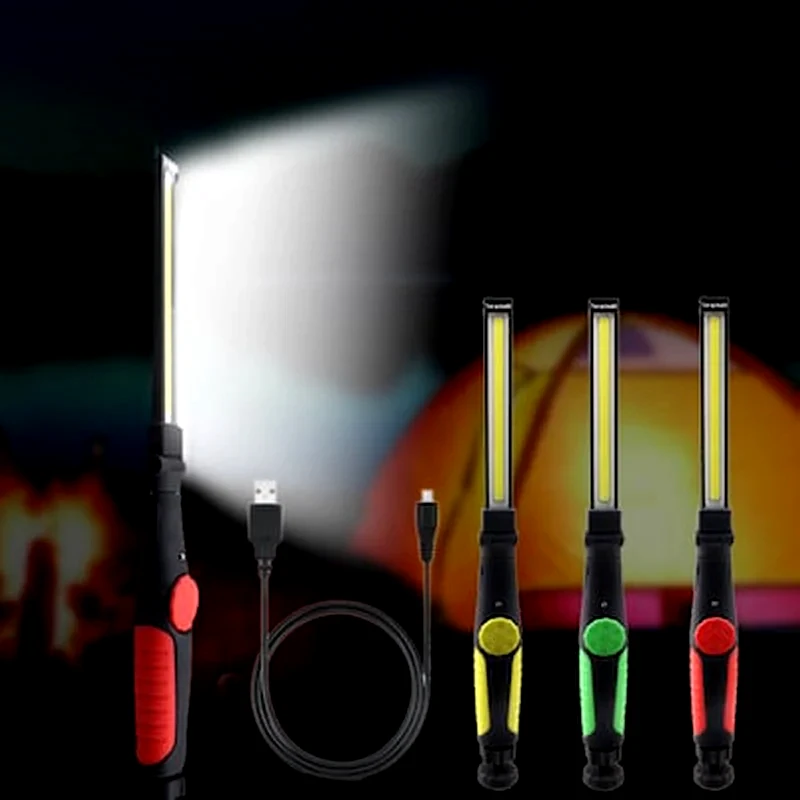 Αδιάβροχος Επαναφορτιζόμενος Φακός Led 500lm Usb Cob Φωτισμός Εργασίας Με Μαγνητική Βάση Χειρός