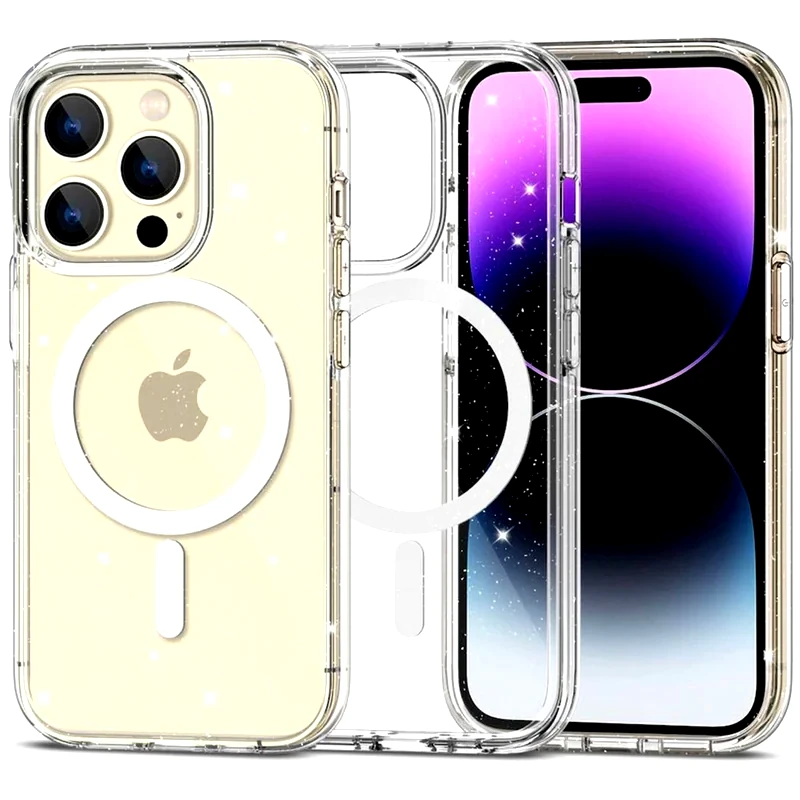 TECH-PROTECT Θήκη Apple iPhone 15 Pro - Tech-Protect FlexAir Hybrid MagSafe - Glitter Clear