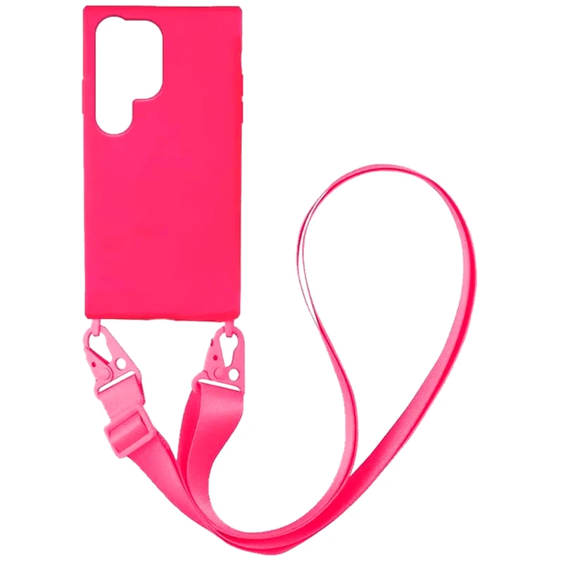 SONIQUE Θήκη Samsung Galaxy S23 Ultra - Sonique Carryhang Liquid Silicone Strap - Ροζ