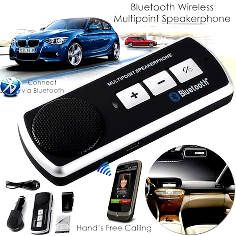 OEM Wireless Bluetooth Multipoint Handsfree Car Kit Speaker Sun Visor Clip