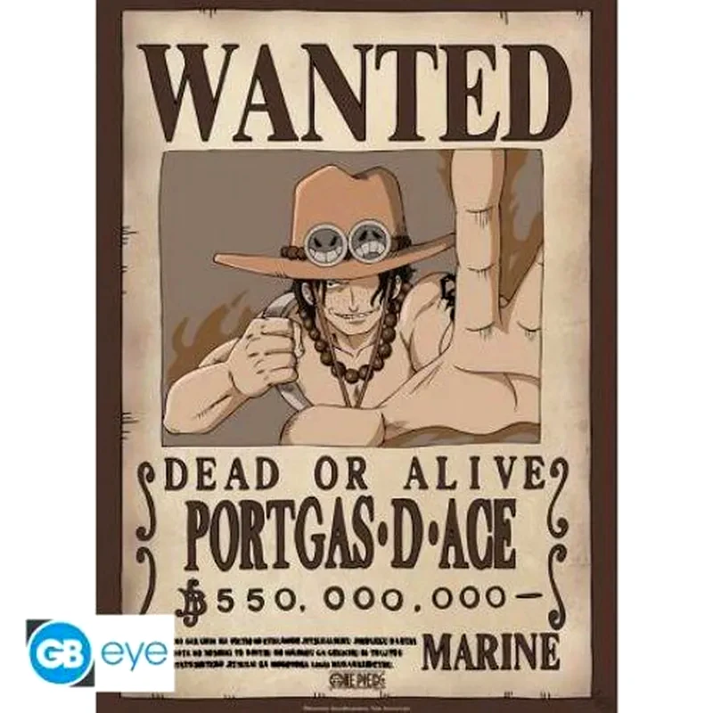 GBEYE Αφίσα One Piece Wanted Ace Κάθετη 52x38 cm
