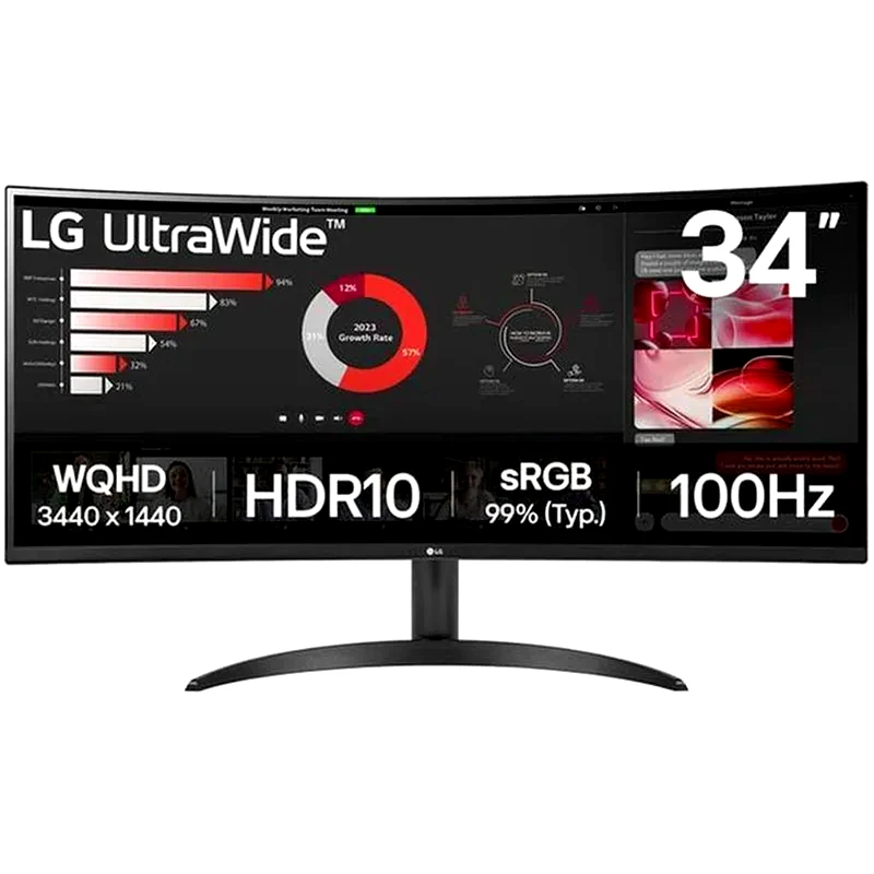 LG LG UltraWide 34WR50QK Monitor 34 QHD VA Curved 100Hz 5ms