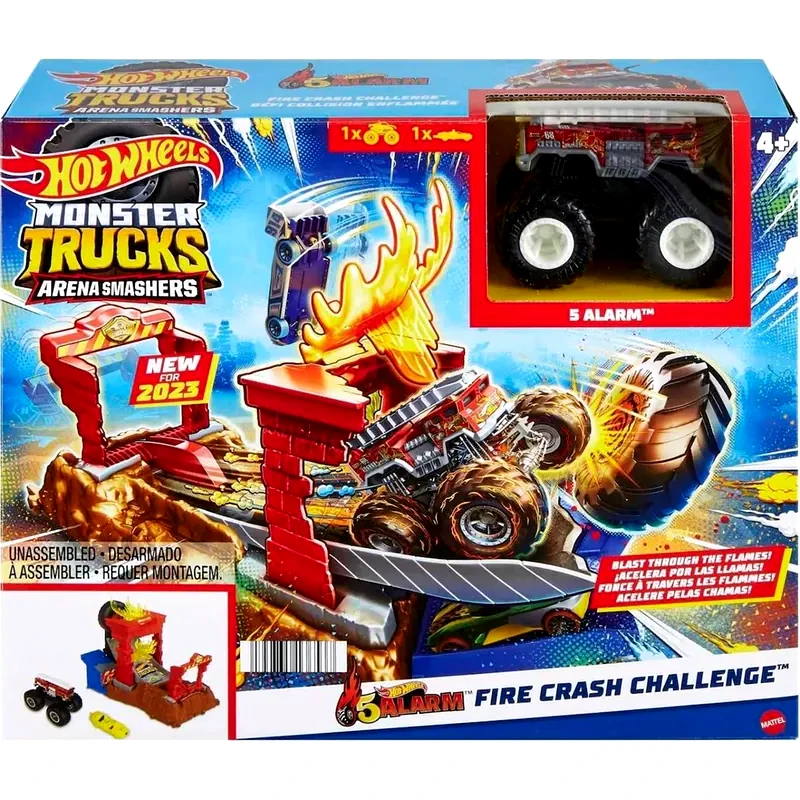 MATTEL Σετ Παιχνιδιού Χρωμοκεραυνών Monster Trucks Πυροσβεστικό