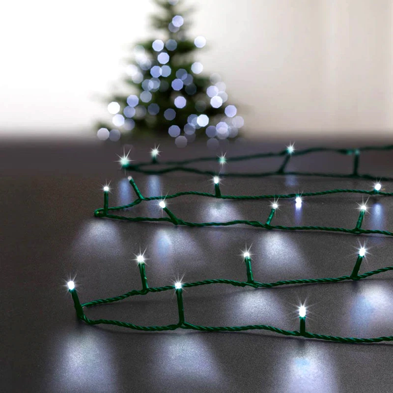 Χριστουγεννιάτικα Λαμπάκια SpitiShop 200 LED 20m με 8 Προγράμματα - Λευκό Ψυχρό