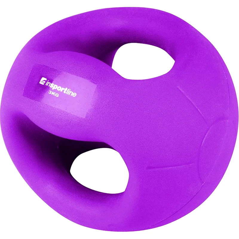 INSPORTLINE Μπάλα Medicine με Λαβές InSPORTline INS-13487 3 kg από Καουτσούκ - Μωβ