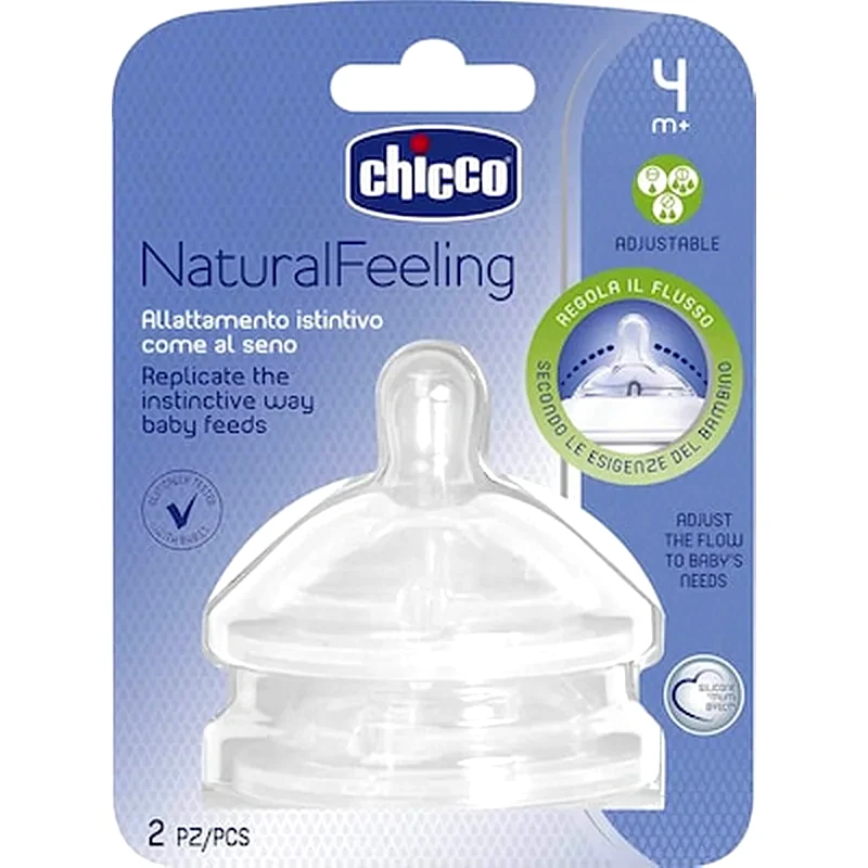 CHICCO Chicco Θηλη Σ Nat.feel. 4μ+ Ρυθμ. Ροη (2τμχ) (81035-20)