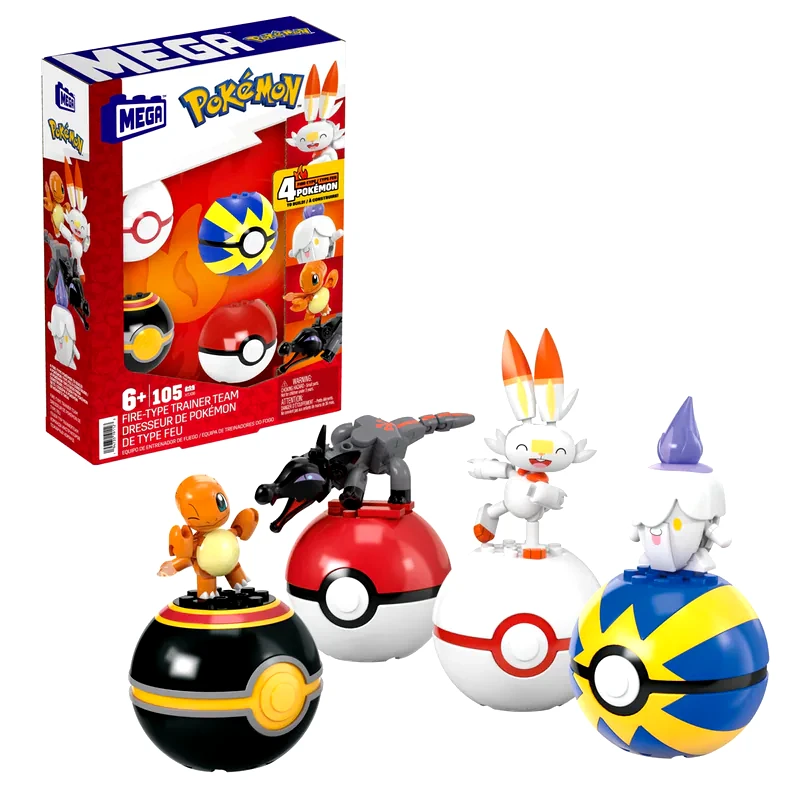 MEGA BLOKS Mega Bloks Τουβλάκια Pokemon Fire-Type Trainer Team (105 Κομμάτια)