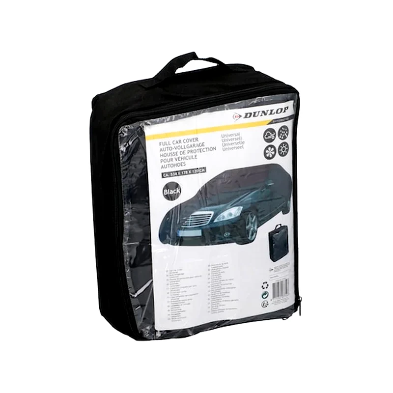 DUNLOP VEHICLE Ανθεκτική Κουκούλα Κάλυμμα Αυτοκινήτου Xlarge 534x178x120cm Σε Μαύρο Χρώμα, Dunlop 07754