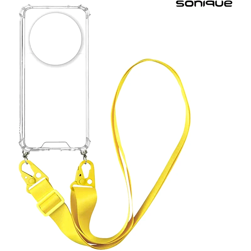 Θήκη Σιλικόνης Με Strap Sonique Armor Clear Xiaomi Xiaomi 14 Ultra Κίτρινο φωτογραφία