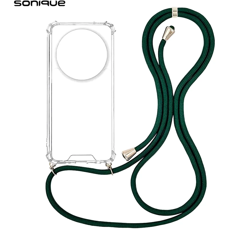 Θήκη Xiaomi Xiaomi 14 Ultra - Sonique Armor Σιλικόνης Με Κορδόνι Πράσινο Σκούρο - Clear φωτογραφία