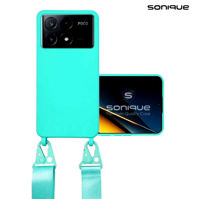 SONIQUE Θήκη Xiaomi Poco X6 Pro 5G - Sonique Carryhang Σιλικόνης Με Strap Γαλάζιο - Γαλάζιο