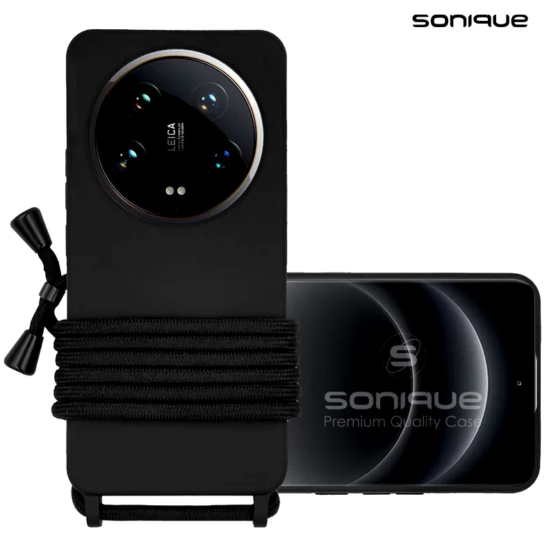 Θήκη Σιλικόνης Με Κορδόνι Carryhang Sonique Xiaomi Xiaomi 14 Ultra Μαύρο φωτογραφία