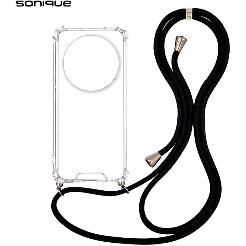 SONIQUE Θήκη Xiaomi Xiaomi 14 Ultra - Sonique Armor Σιλικόνης Με Κορδόνι Μαύρο - Clear