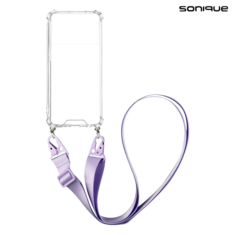 Θήκη Xiaomi Poco X6 Pro 5G - Sonique Armor Σιλικόνης Με Strap Λιλά - Clear φωτογραφία