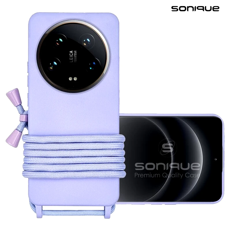 Θήκη Σιλικόνης Με Κορδόνι Carryhang Sonique Xiaomi Xiaomi 14 Ultra Λιλά φωτογραφία
