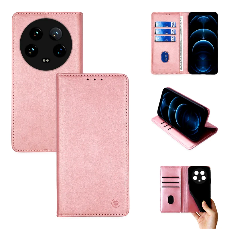 Θήκη Xiaomi Xiaomi 14 Ultra - Sonique Vintage Magnet Wallet - Ροζ Χρυσό φωτογραφία