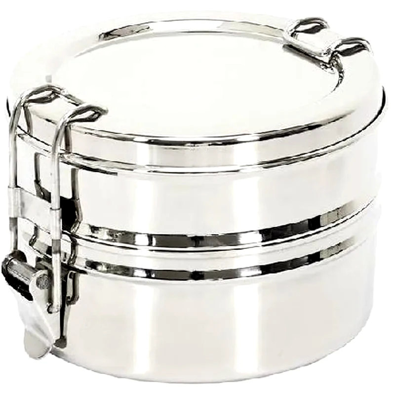 COOK CONCEPT Φαγητοδοχείο Lunch Box Cook Concept 2 Επιπέδων από Ανοξείδωτο Ατσάλι 14x13x10 cm - Ασημί