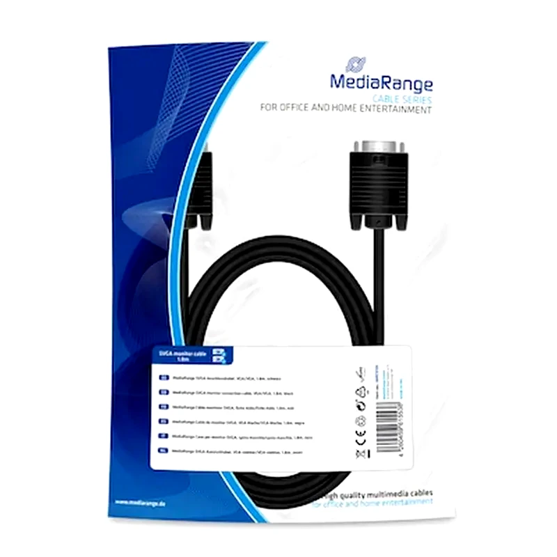 MEDIARANGE Καλώδιο Mediarange Svga Monitor Connection Cable, Vga/vga, 1.8m., Black (mrcs105)