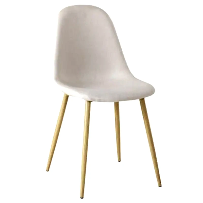 WOODWELL Καρέκλα Woodwell Ύφασμάτινη Με Μεταλλικα Πόδια Σετ 4 Τμχ - Μπεζ