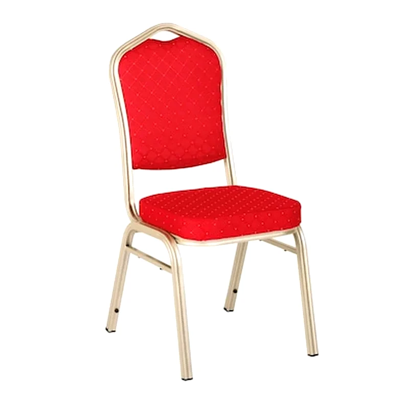 WOODWELL Καρέκλα Woodwell Catering Μεταλλική/Υφασμάτινη Champagne - Κόκκινο