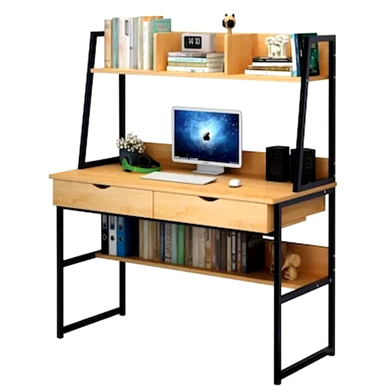 WOODWELL Γραφείο Βιβλιοθήκη Woodwel από Μελαμίνη 100x48cm - Φυσικο/Μαύρο