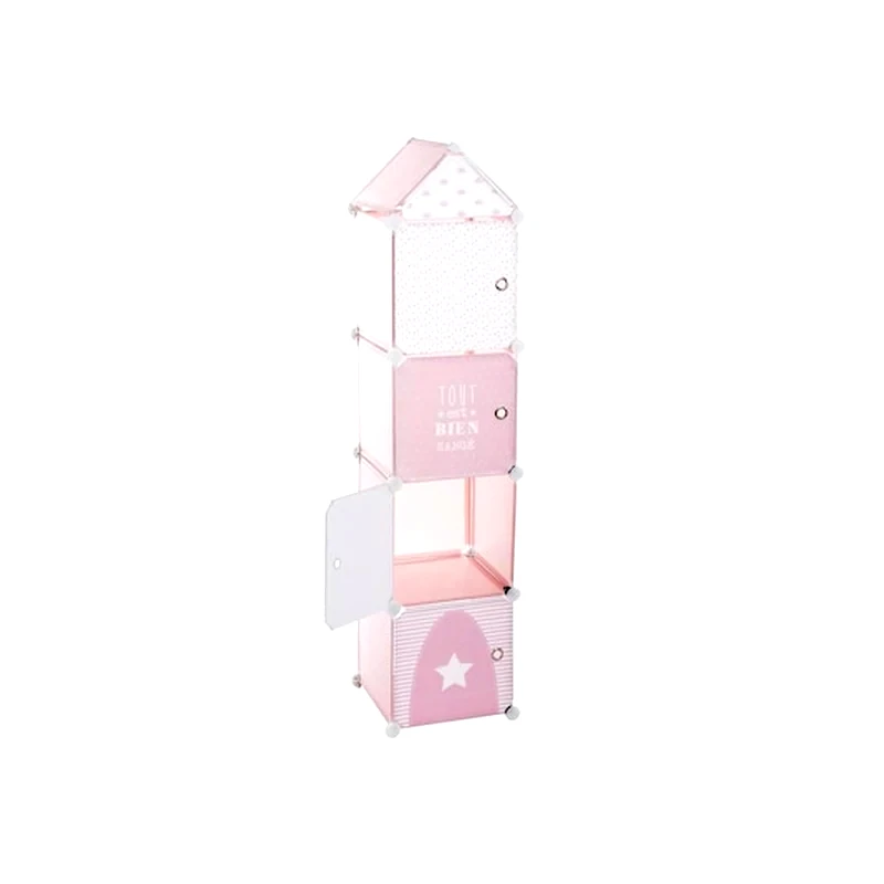 ARIA TRADE Σύστημα Αποθήκευσης Aria Trade Με 4 Κύβους 34x32x140 cm - Ροζ