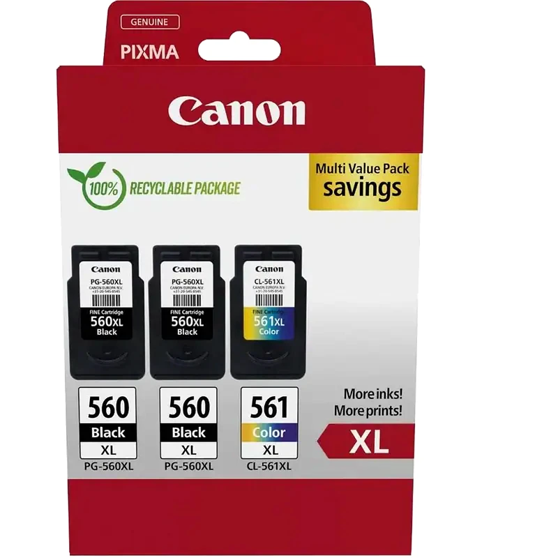 CANON Canon Pg-560XLx2/Cl-561XL Πολλαπλό Πακέτο 2 Μελανιών Εκτυπωτή 3712C009