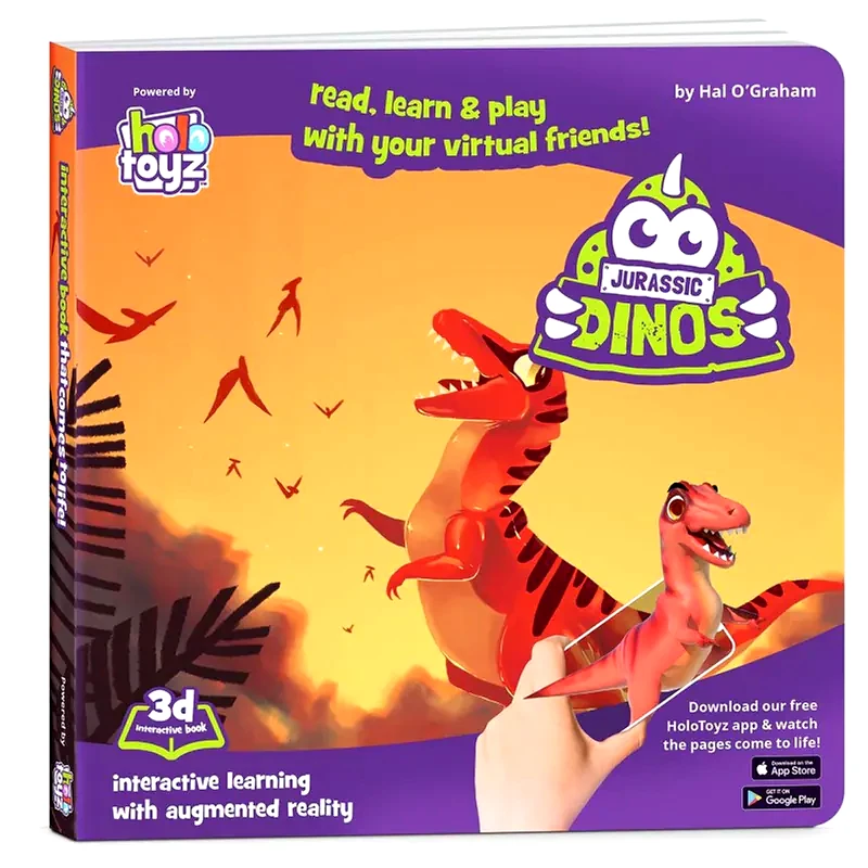 HOLOTOYZ Holotoyz - Jurassic Dinos Interactive 4d Ar Book Βιβλίο Επαυξημένης Πραγματικότητας Με Εικόνες Που Ζωντανεύουν Σε Κινούμενα Σχέδια